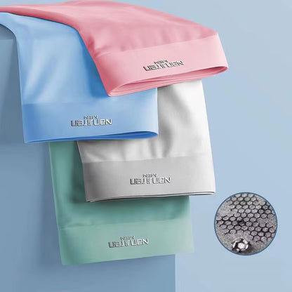 4Pcs Boxer Shorts Men'S Ice Silk Underwear Male Underpants Breathable Sexy Thin Panties U Convex Lingerie Wholesale Lots L-6XL